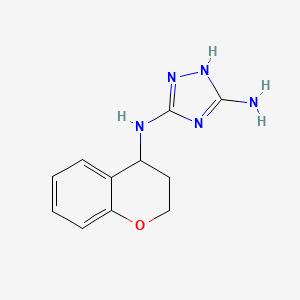 molecular formula C11H13N5O B2958934 N3-(3,4-dihydro-2H-1-benzopyran-4-yl)-4H-1,2,4-triazole-3,5-diamine CAS No. 1514828-99-9