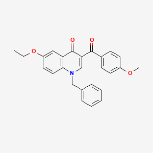 molecular formula C26H23NO4 B2958937 1-Benzyl-6-ethoxy-3-(4-methoxybenzoyl)-1,4-dihydroquinolin-4-one CAS No. 902623-46-5