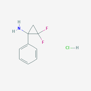 molecular formula C9H10ClF2N B2958939 2,2-Difluoro-1-phenylcyclopropan-1-amine hydrochloride CAS No. 850088-52-7