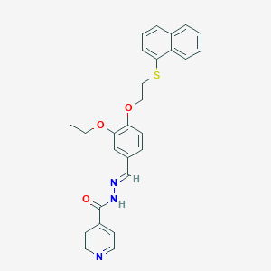 molecular formula C27H25N3O3S B295895 N'-[(E)-{3-ethoxy-4-[2-(naphthalen-1-ylsulfanyl)ethoxy]phenyl}methylidene]pyridine-4-carbohydrazide 