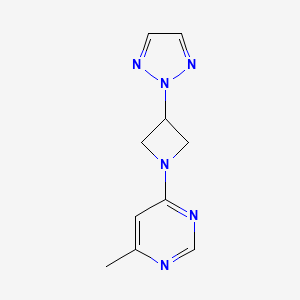 molecular formula C10H12N6 B2958950 4-methyl-6-[3-(2H-1,2,3-triazol-2-yl)azetidin-1-yl]pyrimidine CAS No. 2415530-65-1