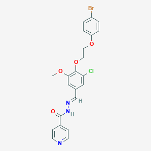 N'-[(E)-{4-[2-(4-bromophenoxy)ethoxy]-3-chloro-5-methoxyphenyl}methylidene]pyridine-4-carbohydrazide