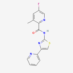 molecular formula C15H11FN4OS B2958961 5-fluoro-3-methyl-N-[4-(pyridin-2-yl)-1,3-thiazol-2-yl]pyridine-2-carboxamide CAS No. 2415633-75-7