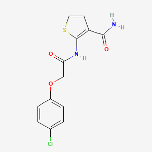 molecular formula C13H11ClN2O3S B2958966 2-(2-(4-Chlorophenoxy)acetamido)thiophene-3-carboxamide CAS No. 852041-81-7
