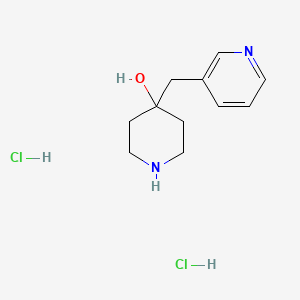 molecular formula C11H18Cl2N2O B2958968 4-(Pyridin-3-ylmethyl)piperidin-4-ol dihydrochloride CAS No. 1021205-21-9