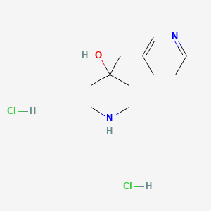 molecular formula C11H18Cl2N2O B2958968 4-(吡啶-3-基甲基)哌啶-4-醇二盐酸盐 CAS No. 1021205-21-9