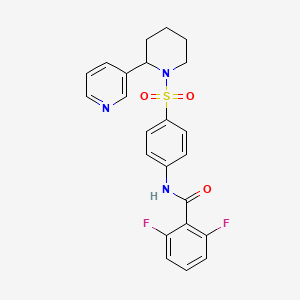 molecular formula C23H21F2N3O3S B2958971 2,6-difluoro-N-[4-(2-pyridin-3-ylpiperidin-1-yl)sulfonylphenyl]benzamide CAS No. 393834-73-6