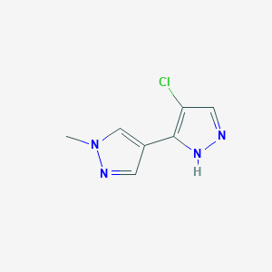 molecular formula C7H7ClN4 B2958976 4-chloro-1'-methyl-1H,1'H-3,4'-bipyrazole CAS No. 1006476-14-7