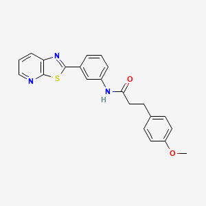 molecular formula C22H19N3O2S B2958981 3-(4-甲氧基苯基)-N-(3-(噻唑并[5,4-b]吡啶-2-基)苯基)丙酰胺 CAS No. 863594-44-9