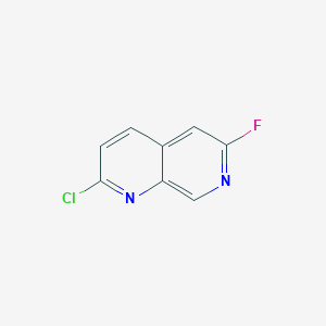 molecular formula C8H4ClFN2 B2958985 2-氯-6-氟-1,7-萘啶 CAS No. 2089054-23-7