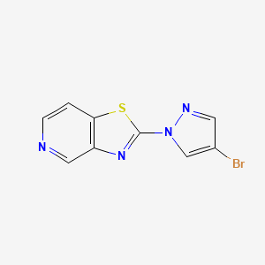 molecular formula C9H5BrN4S B2958988 2-(4-Bromopyrazol-1-yl)-[1,3]thiazolo[4,5-c]pyridine CAS No. 2309307-23-9