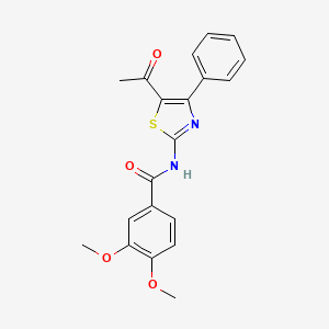 molecular formula C20H18N2O4S B2958991 N-(5-乙酰基-4-苯基-1,3-噻唑-2-基)-3,4-二甲氧基苯甲酰胺 CAS No. 391221-42-4