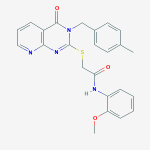 molecular formula C24H22N4O3S B2958993 N-(2-methoxyphenyl)-2-{[3-(4-methylbenzyl)-4-oxo-3,4-dihydropyrido[2,3-d]pyrimidin-2-yl]thio}acetamide CAS No. 902911-01-7