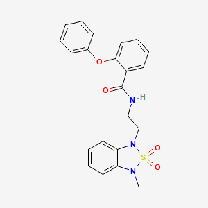 molecular formula C22H21N3O4S B2958996 N-(2-(3-甲基-2,2-二氧化苯并[c][1,2,5]噻二唑-1(3H)-基)乙基)-2-苯氧基苯甲酰胺 CAS No. 2034590-38-8