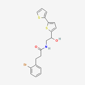 molecular formula C19H18BrNO2S2 B2958999 N-(2-{[2,2'-联噻吩]-5-基}-2-羟乙基)-3-(2-溴苯基)丙酰胺 CAS No. 2097901-02-3