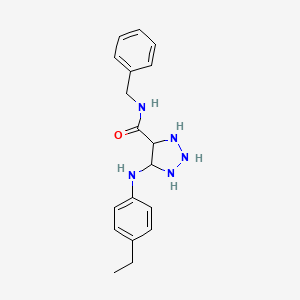 molecular formula C18H19N5O B2959000 N-苄基-5-(4-乙基苯胺基)三唑烷-4-甲酰胺 CAS No. 1291860-29-1