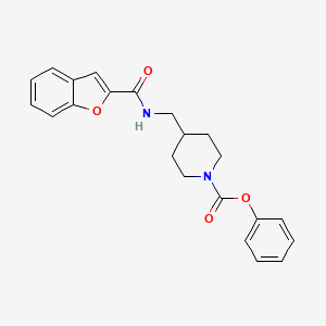 molecular formula C22H22N2O4 B2959003 Phenyl 4-((benzofuran-2-carboxamido)methyl)piperidine-1-carboxylate CAS No. 1234910-59-8