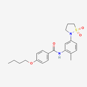 molecular formula C21H26N2O4S B2959006 4-丁氧基-N-(5-(1,1-二氧化异噻唑烷-2-基)-2-甲苯基)苯甲酰胺 CAS No. 946261-33-2