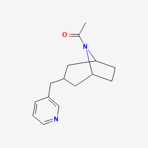 molecular formula C15H20N2O B2959009 1-((1R,5S)-3-(吡啶-3-基甲基)-8-氮杂双环[3.2.1]辛烷-8-基)乙酮 CAS No. 2320850-12-0