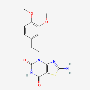 molecular formula C15H16N4O4S B2959017 2-氨基-4-(3,4-二甲氧基苯乙基)噻唑并[4,5-d]嘧啶-5,7(4H,6H)-二酮 CAS No. 898132-46-2