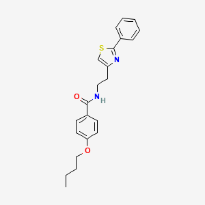 molecular formula C22H24N2O2S B2959018 4-丁氧基-N-[2-(2-苯基-1,3-噻唑-4-基)乙基]苯甲酰胺 CAS No. 863512-87-2