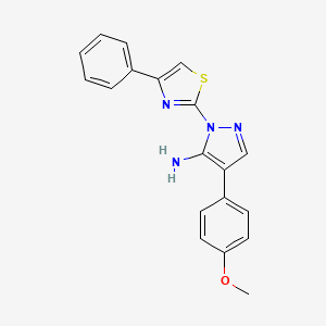 molecular formula C19H16N4OS B2959020 4-(4-methoxyphenyl)-1-(4-phenyl-1,3-thiazol-2-yl)-1H-pyrazol-5-amine CAS No. 956961-86-7