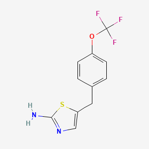 molecular formula C11H9F3N2OS B2959021 5-{[4-(三氟甲氧基)苯基]甲基}-1,3-噻唑-2-胺 CAS No. 937628-92-7