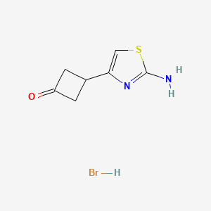 molecular formula C7H9BrN2OS B2959026 3-(2-氨基-1,3-噻唑-4-基)环丁烷-1-酮；氢溴酸盐 CAS No. 2460756-48-1