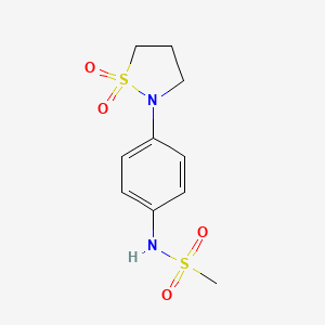 molecular formula C10H14N2O4S2 B2959032 N-(4-(1,1-dioxidoisothiazolidin-2-yl)phenyl)methanesulfonamide CAS No. 942010-64-2