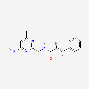 molecular formula C17H20N4O B2959034 N-((4-(dimethylamino)-6-methylpyrimidin-2-yl)methyl)cinnamamide CAS No. 1798413-50-9