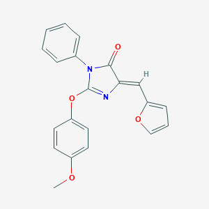 molecular formula C21H16N2O4 B295904 5-(2-furylmethylene)-2-(4-methoxyphenoxy)-3-phenyl-3,5-dihydro-4H-imidazol-4-one 