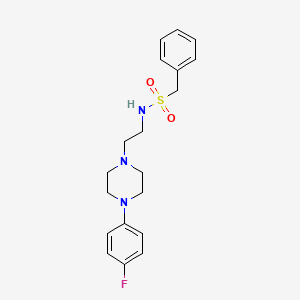 molecular formula C19H24FN3O2S B2959041 N-(2-(4-(4-fluorophenyl)piperazin-1-yl)ethyl)-1-phenylmethanesulfonamide CAS No. 1049437-89-9