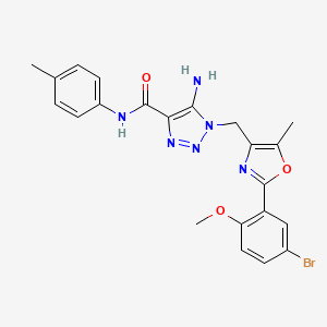 5-amino-1-{[2-(5-bromo-2-methoxyphenyl)-5-methyl-1,3-oxazol-4-yl]methyl}-N-(4-methylphenyl)-1H-1,2,3-triazole-4-carboxamide