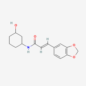 molecular formula C16H19NO4 B2959046 (E)-3-(benzo[d][1,3]dioxol-5-yl)-N-(3-hydroxycyclohexyl)acrylamide CAS No. 1396893-04-1