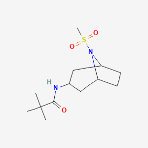molecular formula C13H24N2O3S B2959057 N-(8-(methylsulfonyl)-8-azabicyclo[3.2.1]octan-3-yl)pivalamide CAS No. 2034355-23-0