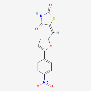 molecular formula C14H8N2O5S B2959058 5-[5-(4-Nitro-phenyl)-furan-2-ylmethylene]-thiazolidine-2,4-dione CAS No. 1103723-39-2