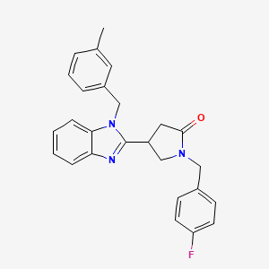 molecular formula C26H24FN3O B2959060 1-(4-fluorobenzyl)-4-(1-(3-methylbenzyl)-1H-benzo[d]imidazol-2-yl)pyrrolidin-2-one CAS No. 912890-32-5