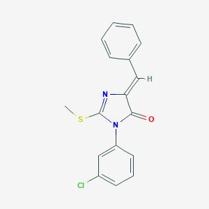 molecular formula C17H13ClN2OS B295907 2-(Methylthio)-3-(3-chlorophenyl)-5-benzylidene-1-imidazoline-4-one 