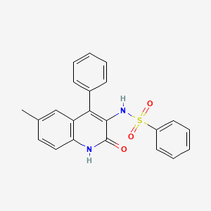 B2959070 N-(6-Methyl-2-oxo-4-phenyl-1,2-dihydro-quinolin-3-yl)-benzenesulfonamide CAS No. 380592-25-6