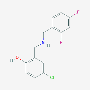 molecular formula C14H12ClF2NO B2959075 4-氯-2-[[(2,4-二氟苄基)氨基]甲基]苯酚 CAS No. 1232792-01-6