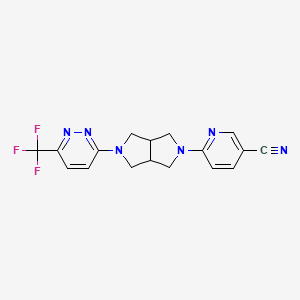 molecular formula C17H15F3N6 B2959088 6-{5-[6-(Trifluoromethyl)pyridazin-3-yl]-octahydropyrrolo[3,4-c]pyrrol-2-yl}pyridine-3-carbonitrile CAS No. 2415622-84-1