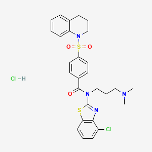 N-(4-chlorobenzo[d]thiazol-2-yl)-4-((3,4-dihydroquinolin-1(2H)-yl)sulfonyl)-N-(3-(dimethylamino)propyl)benzamide hydrochloride