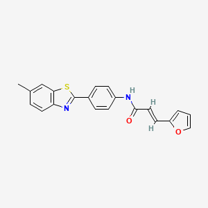 molecular formula C21H16N2O2S B2959103 (E)-3-(furan-2-yl)-N-(4-(6-methylbenzo[d]thiazol-2-yl)phenyl)acrylamide CAS No. 391866-94-7