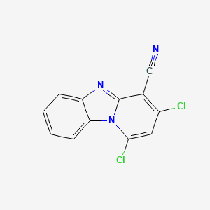 molecular formula C12H5Cl2N3 B2959104 1,3-Dichloropyrido[1,2-a]benzimidazole-4-carbonitrile CAS No. 170894-91-4