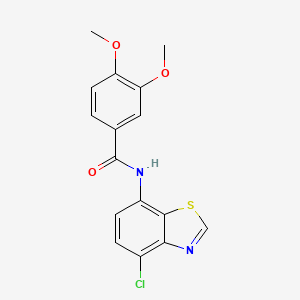 molecular formula C16H13ClN2O3S B2959109 N-(4-氯-1,3-苯并噻唑-7-基)-3,4-二甲氧基苯甲酰胺 CAS No. 941998-37-4