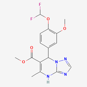 molecular formula C16H16F2N4O4 B2959113 Methyl 7-(4-(difluoromethoxy)-3-methoxyphenyl)-5-methyl-4,7-dihydro-[1,2,4]triazolo[1,5-a]pyrimidine-6-carboxylate CAS No. 725218-60-0