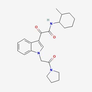 molecular formula C23H29N3O3 B2959141 N-(2-methylcyclohexyl)-2-oxo-2-(1-(2-oxo-2-(pyrrolidin-1-yl)ethyl)-1H-indol-3-yl)acetamide CAS No. 872849-04-2