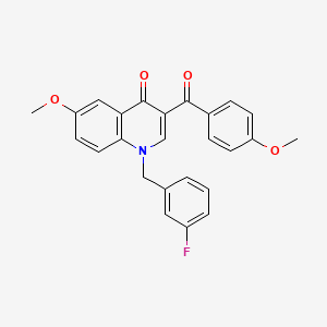 molecular formula C25H20FNO4 B2959148 1-(3-氟苄基)-6-甲氧基-3-(4-甲氧基苯甲酰)喹啉-4(1H)-酮 CAS No. 866727-20-0