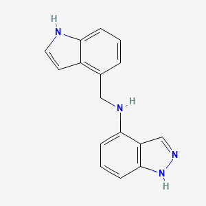 molecular formula C16H14N4 B2959152 N-[(1H-indol-4-yl)methyl]-1H-indazol-4-amine CAS No. 1489734-06-6