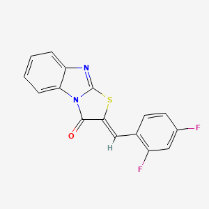 molecular formula C16H8F2N2OS B2959158 (2Z)-2-(2,4-difluorobenzylidene)[1,3]thiazolo[3,2-a]benzimidazol-3(2H)-one CAS No. 349494-11-7
